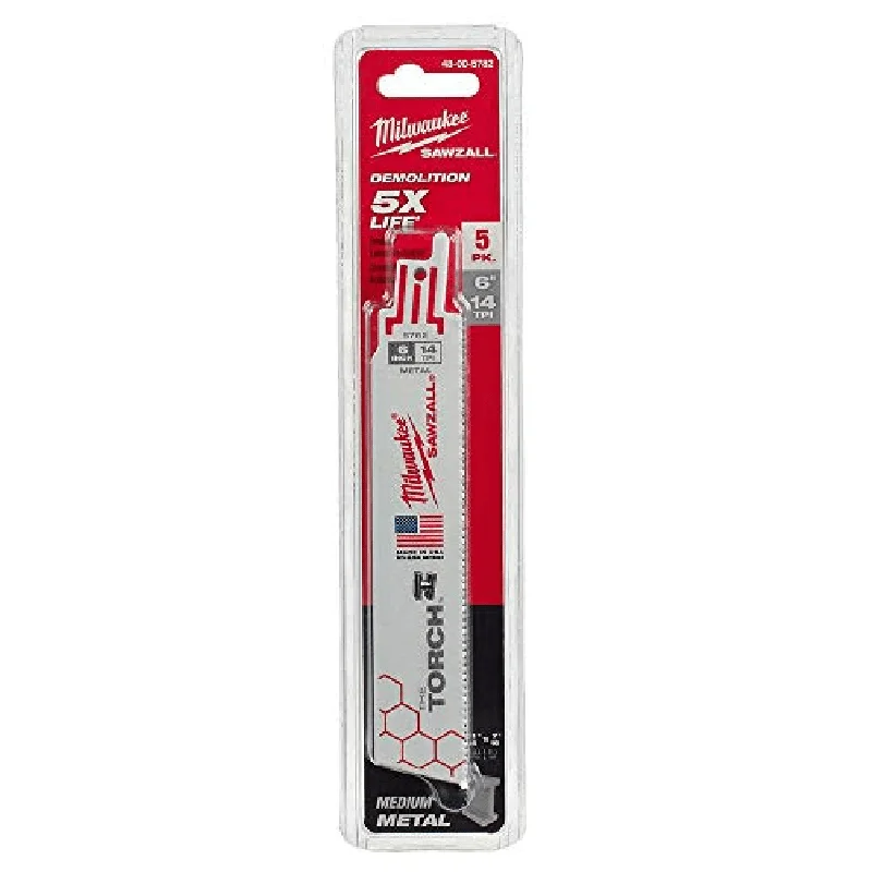 

6" 14 TPI The Torch SAWZALL Blades (5 Pk)