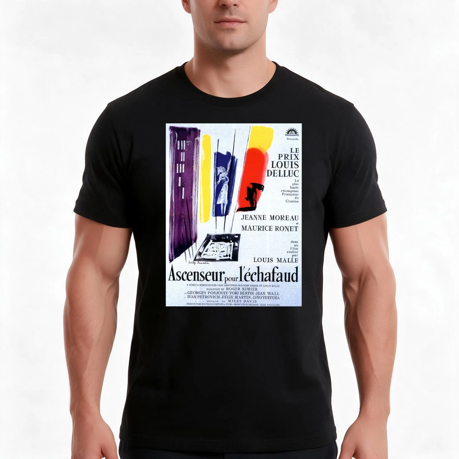 Malle Ascenseur pour lchafaud T-Shirt Summer Casual Cotton Tee Oversized Streetwear Tops Vintage Graphic Print 100% Cotton