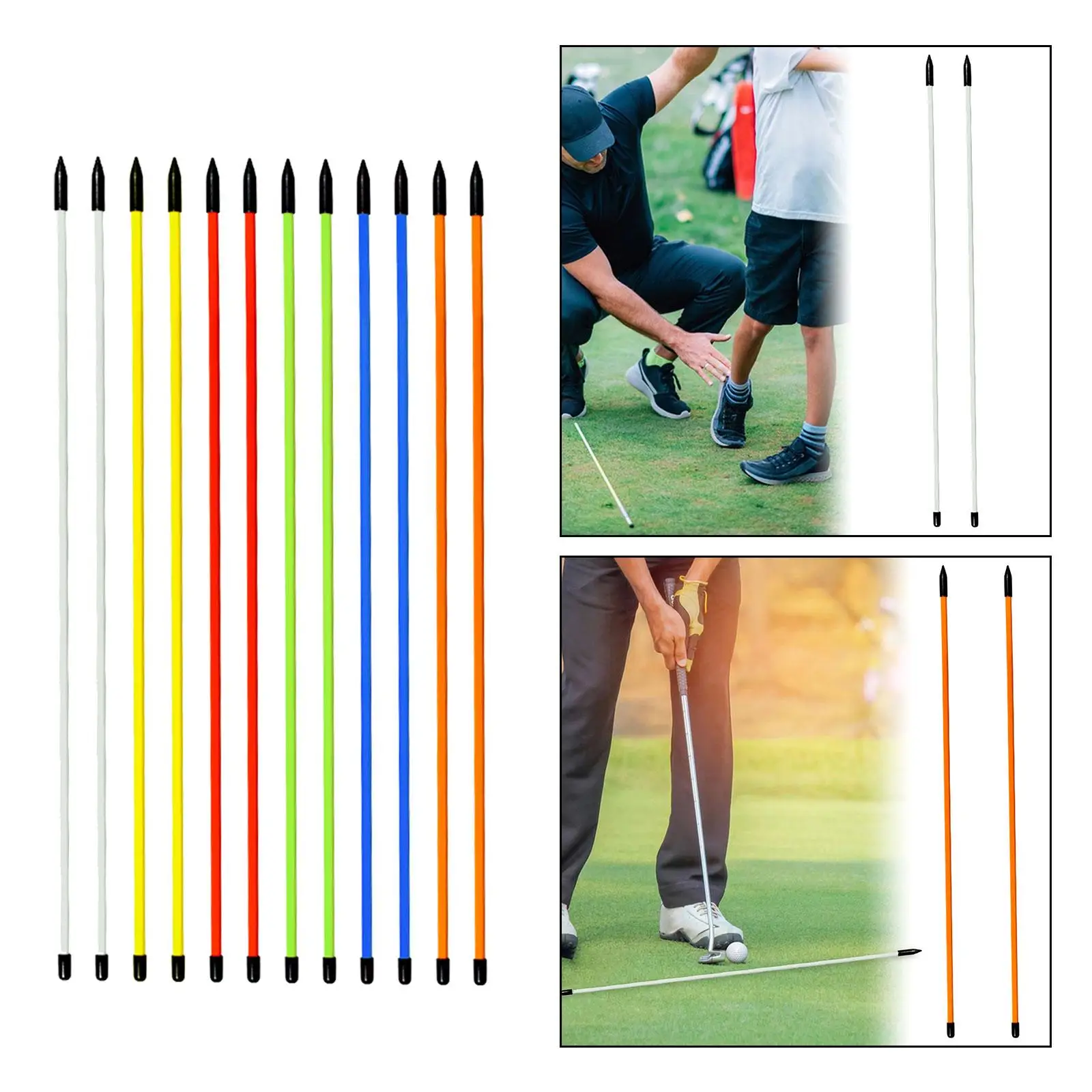 

2 Pieces Golf Alignment Sticks Golf Swing Direction Indicator Golf Practice Aid
