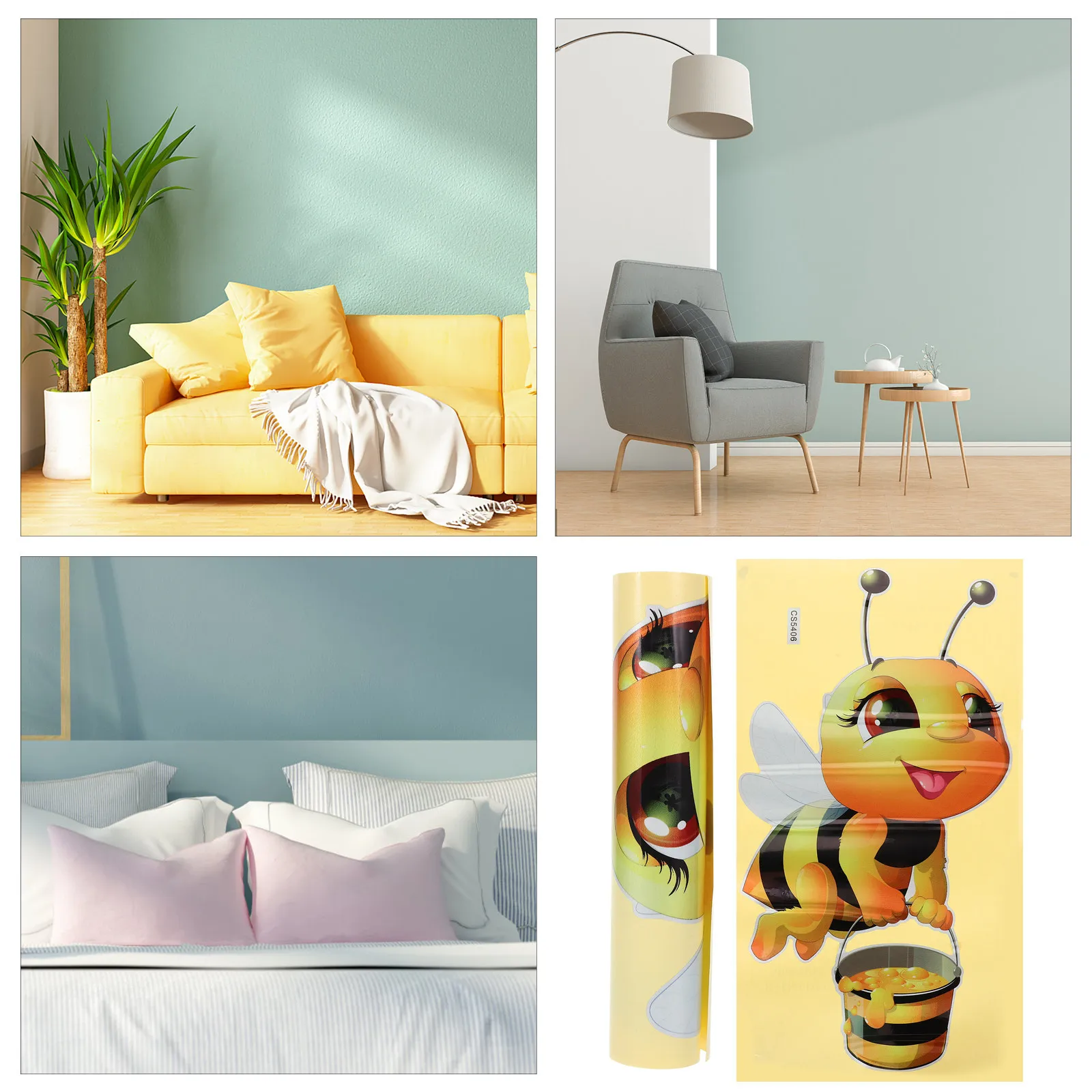 2 Pcs Peel and Stick Decals Wall Stickers for Bedroom Bee Cartoon Decor Classroom Decorations - view 4