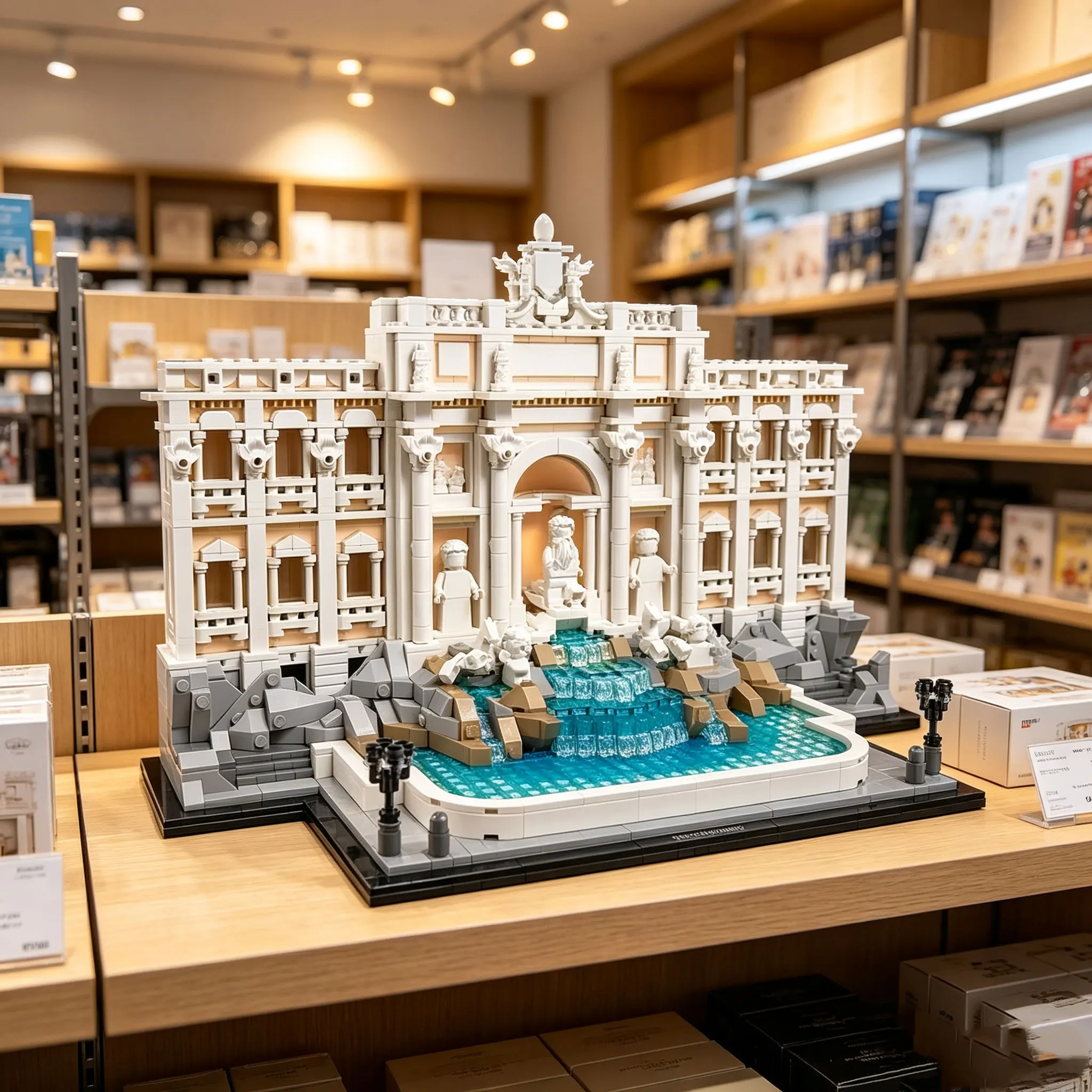 Image of 650-teiliger Bausatz für das römische Trevi-Brunnen-Modell – Weltberühmtes Wahrzeichen, Lernspielzeug für Kinder, Geburtstagsgeschenk, italienische Architektur