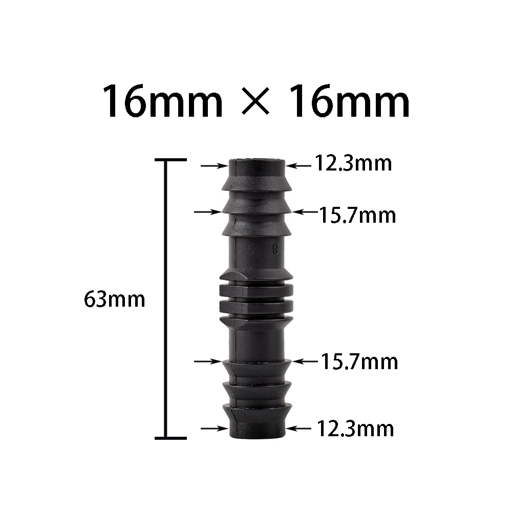 PE Pipe Barb Connector 16mm 20mm 25mm Tee Elbow Repair End Plug 1/2 3/4\