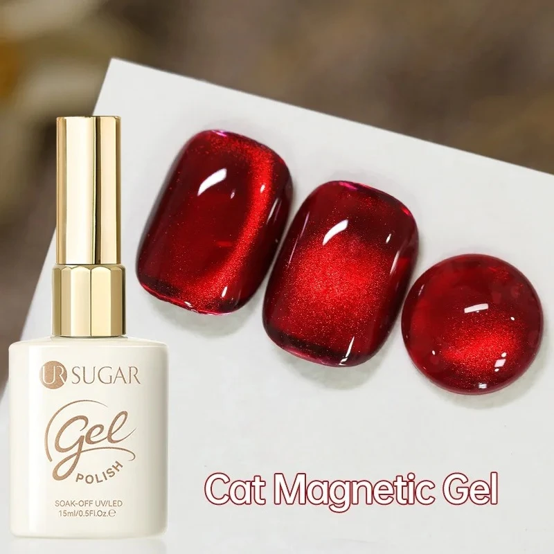 4 Colors 15ml Red Pink Cat Magnetic Gel Nail Polish Semi Permanent Soak Off UV LED Painting Vanrish For Manicure DIY Design