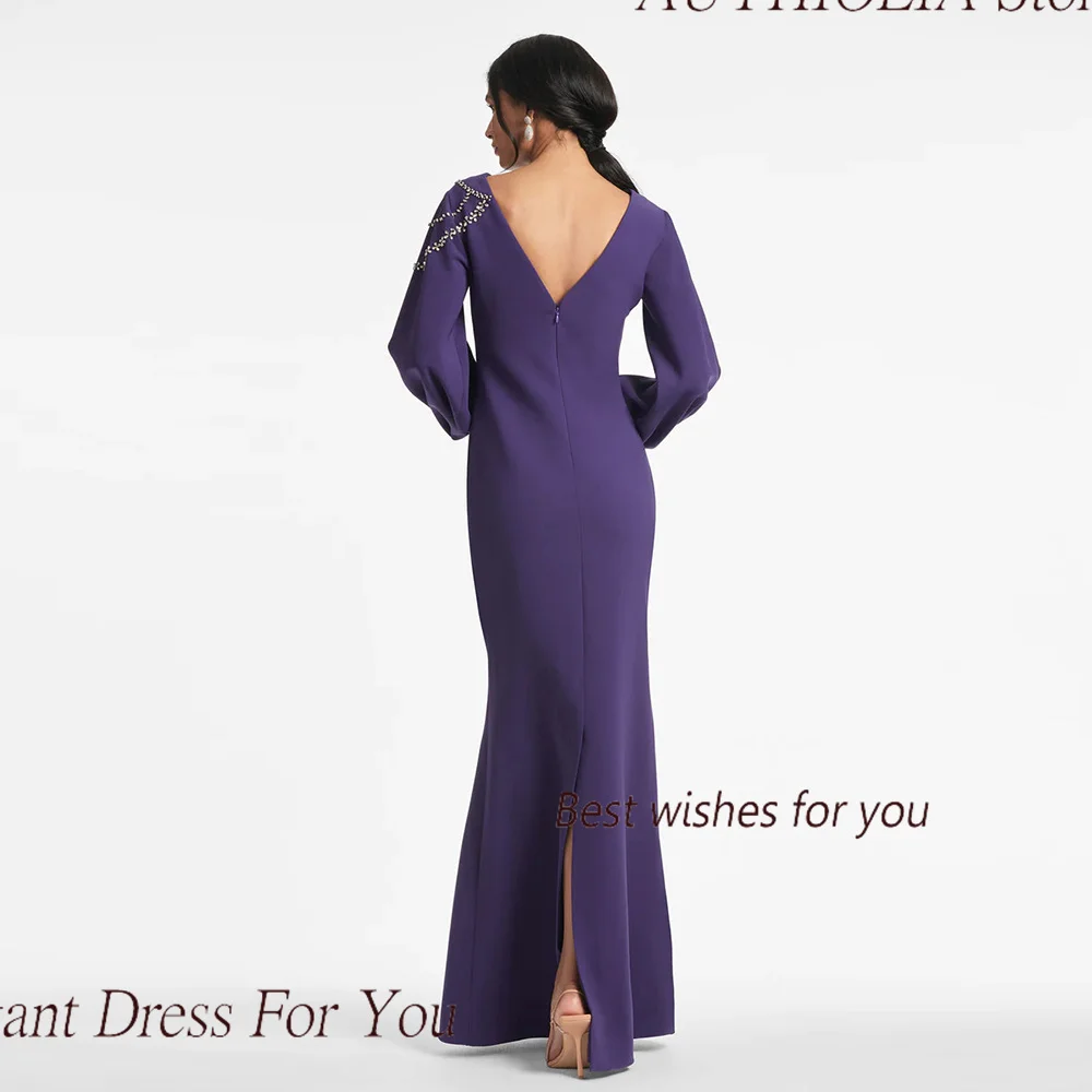 Luxury Crystal Evening Dress For Sexy Women 정장원피스 Vestidos de festa Elegant A-Line High Neck Crepe Cocktail Prom Gown 2024