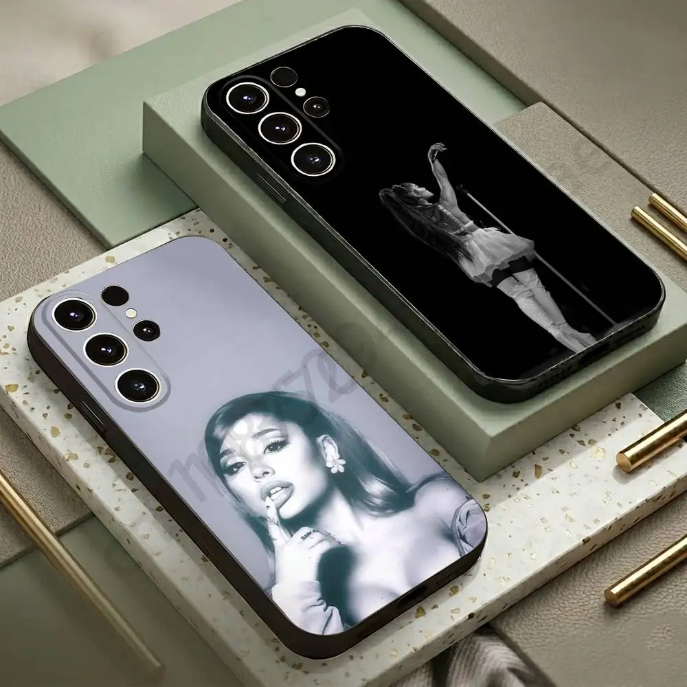 

Singer Ariana Grande Phone Case For Samsung S20,21,22,23,24,25,26 Ultra,Plus,Black Soft Cover