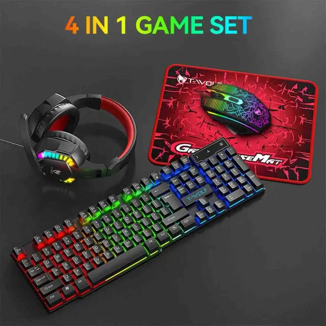 4-in-1 Gaming Keyboard Mouse Headset Combo 4