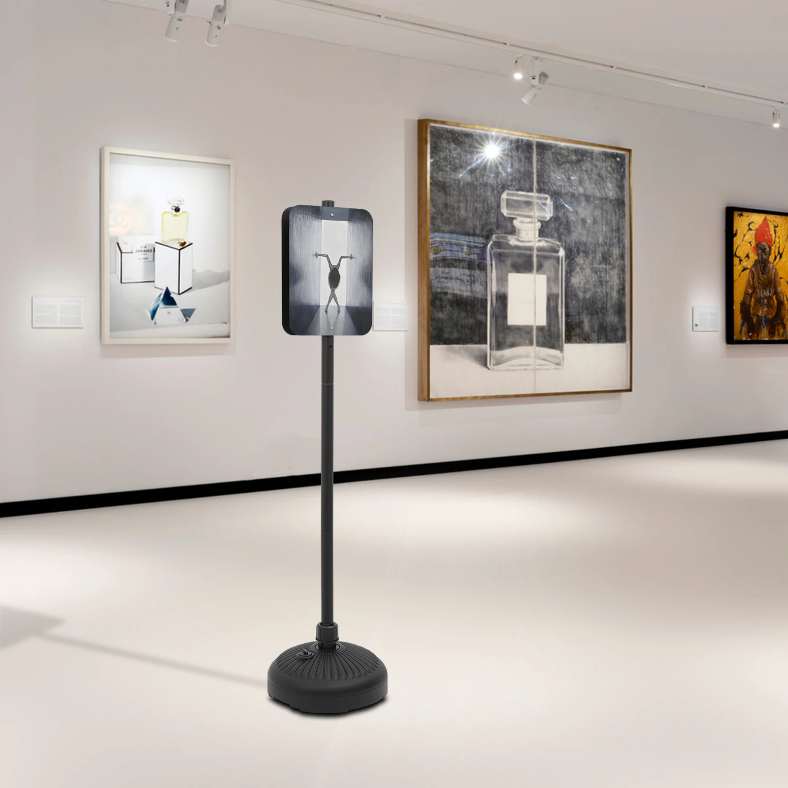 Stand Display Papan Tanda Dua Sisi 5.25FT, Penyangga Papan Tanda Berdiri dengan Alas Bulat untuk Signage, Pemberitahuan, Pengingat Ramah