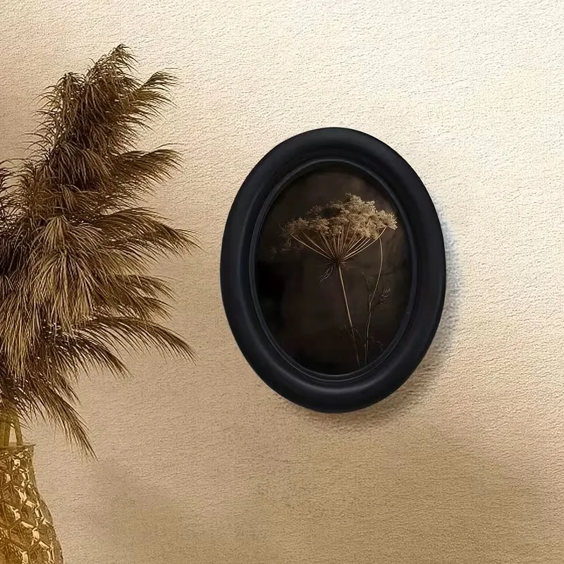 1 Piece of Dandelion-Style Wall Art with a Dark Luster, Featuring an Oval Wooden Decorative Plaque and Oval Wall Decoration, with a Handmade Photo Transfer Process, Suitable for Home and Office Wall Decoration, Holiday Decoration, and Perfect for Room Decor