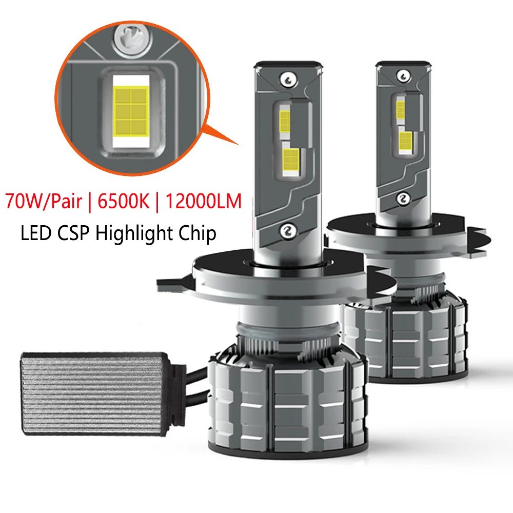 

70W 12000LM H7 H4 LED Headlights for Cars H1 H11 H3 H13 HB3 9005 HB4 9006 HB5 9007 9012 6500K 12V Auto Headlamps Fog Light Bulbs