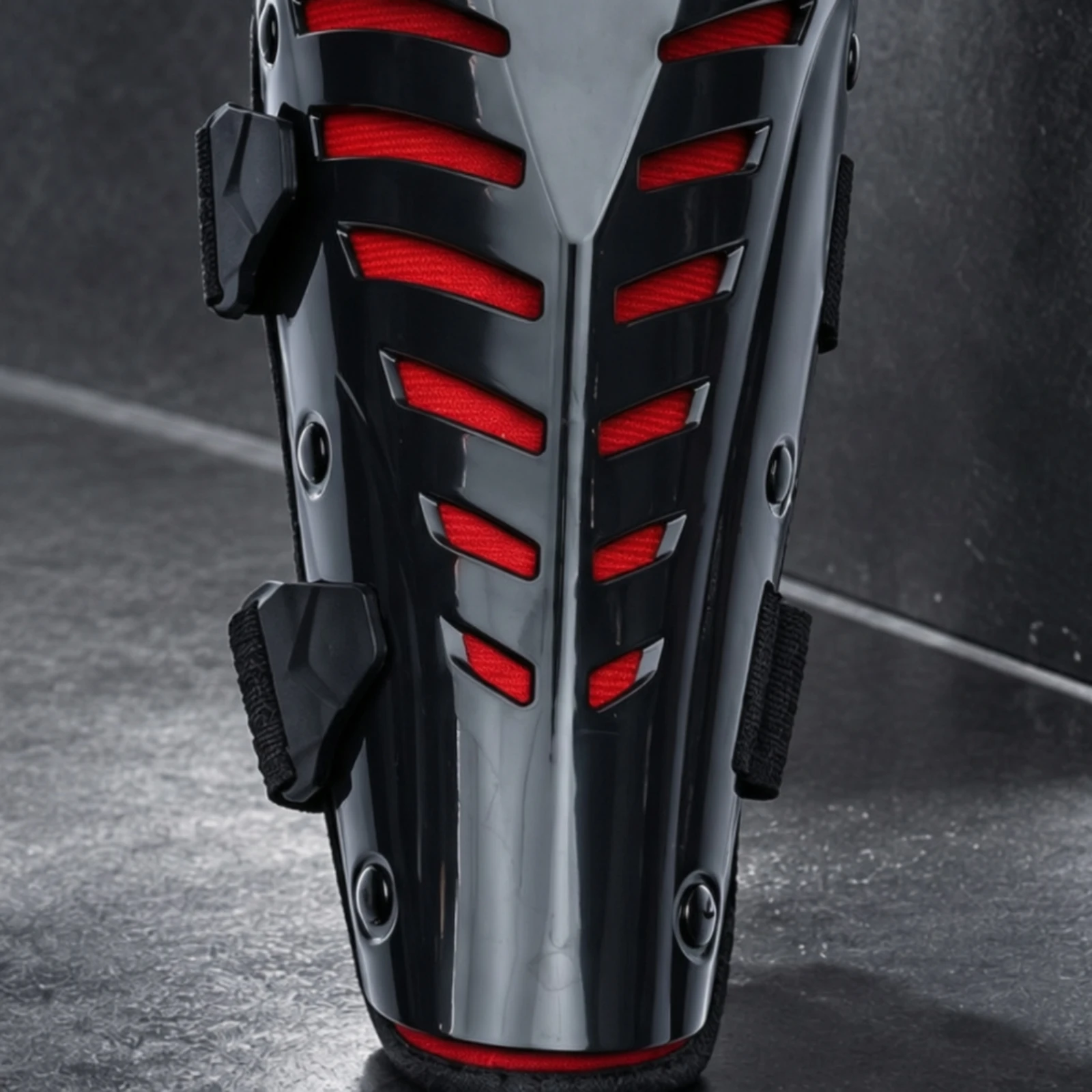 Knee Shin Guard with Hard Plastic Shell Heavy Duty Knee-and-Shin Guard with Adjustable Straps Non-Slip Slim for Cyclists