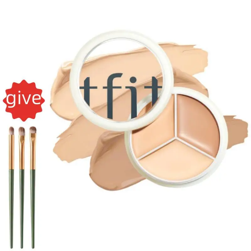 3-color Concealer Palette Moisturizing Cover Dark Circles And Acne Marks Natural Makeup Contouring Cream Shadow Cosmetics