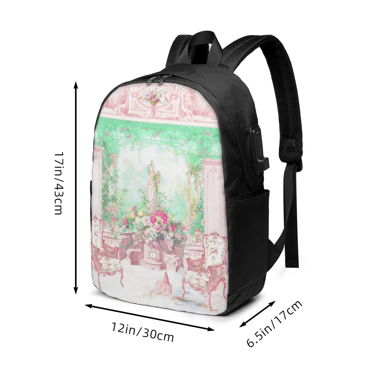 Marie Antoinette Le Jardin Backpack Travel Notebook Bag Computer College Student School Bag Laptop Shoulder Bags for Men Women