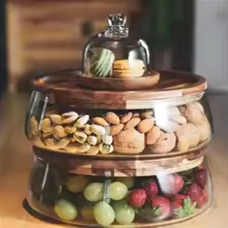 MOPHE-Récipient de vidro transparente de grau alimentício frasco de armazenamento de vidro para frutas, doces-palhetes com tampa hermética