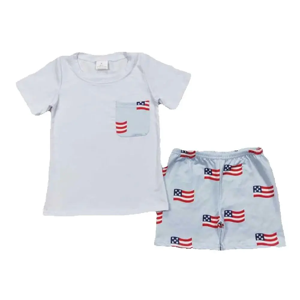 Baby Boys Girls 4th Of July Flags Sibling Rompers Clothes Sets