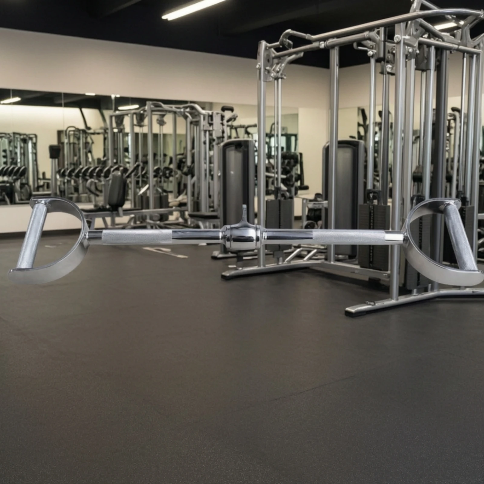 D-Shaped Wide-Grip Cable Handle Long-Lasting Cable Handle with Swivel Attachment Rotating Lat Pulldown Bar Sturdy Anti-Slip