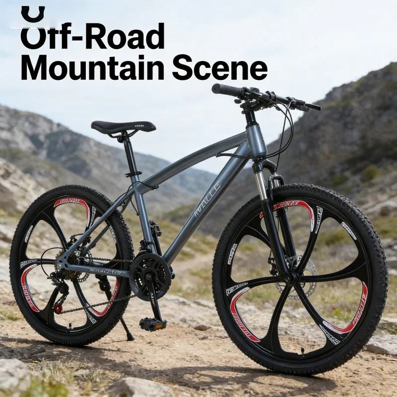 Grijs 24-inch Zes-Mes Wiel Mountainbike Outdoor Variabele Snelheid Off-Road Student Fiets Een stuk Dropshipping