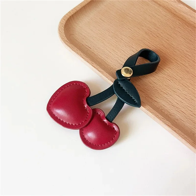 Women Keychain Cherry Pendant Chelsea Creative Bag Schoolbag Love Leather Bag Charm Accessories Vintage Versatile Bag Keychain