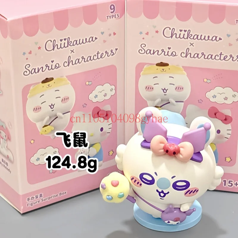 Новая оригинальная коллекционная фигурка Chiikawa Sanrio Co Branded в слепой коробке, милое украшение для рабочего стола, для взрослых коллекционеров, декор для дома, подарок для девушки