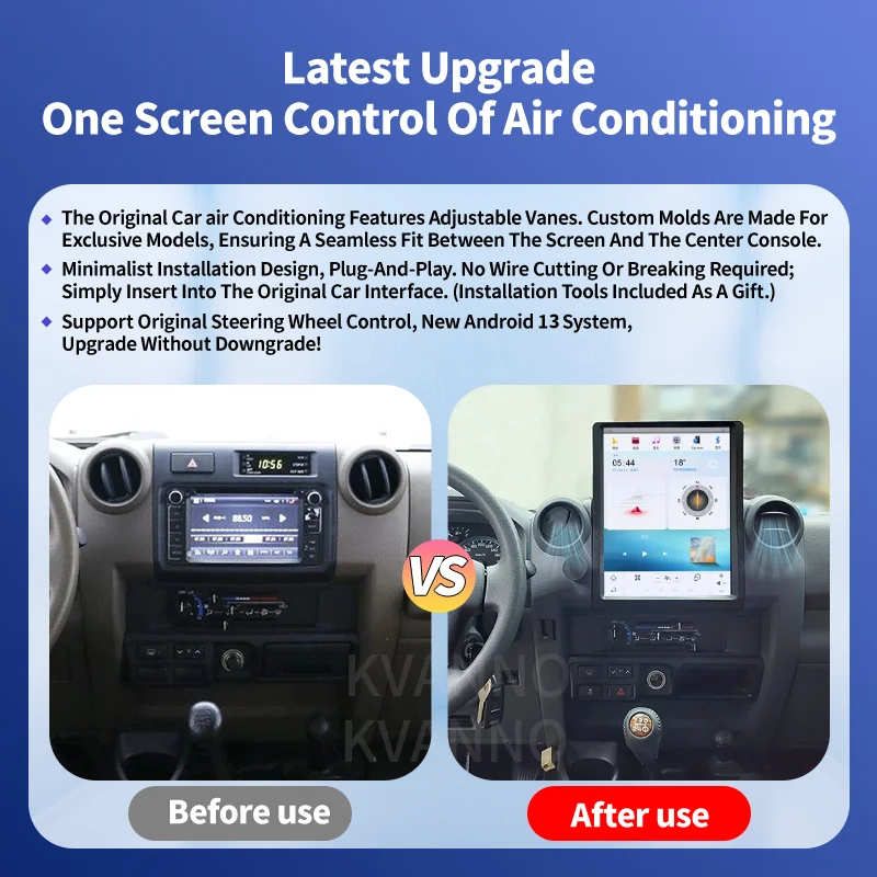 Android13 Car Radio For Toyota Lander Cruiser LC76 LC70 LC75 Wireless CarPlay Intelligent System Stereo Multimedia Player GPS FM