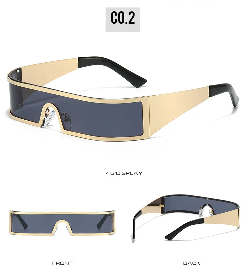 Kleine Steampunk Rechteckige Sonnenbrille für Herren 2026 Luxusmarke Y2K Punk Shield Sonnenbrillen für Männer Vintage Goggle Shade UV400 – Detail 8