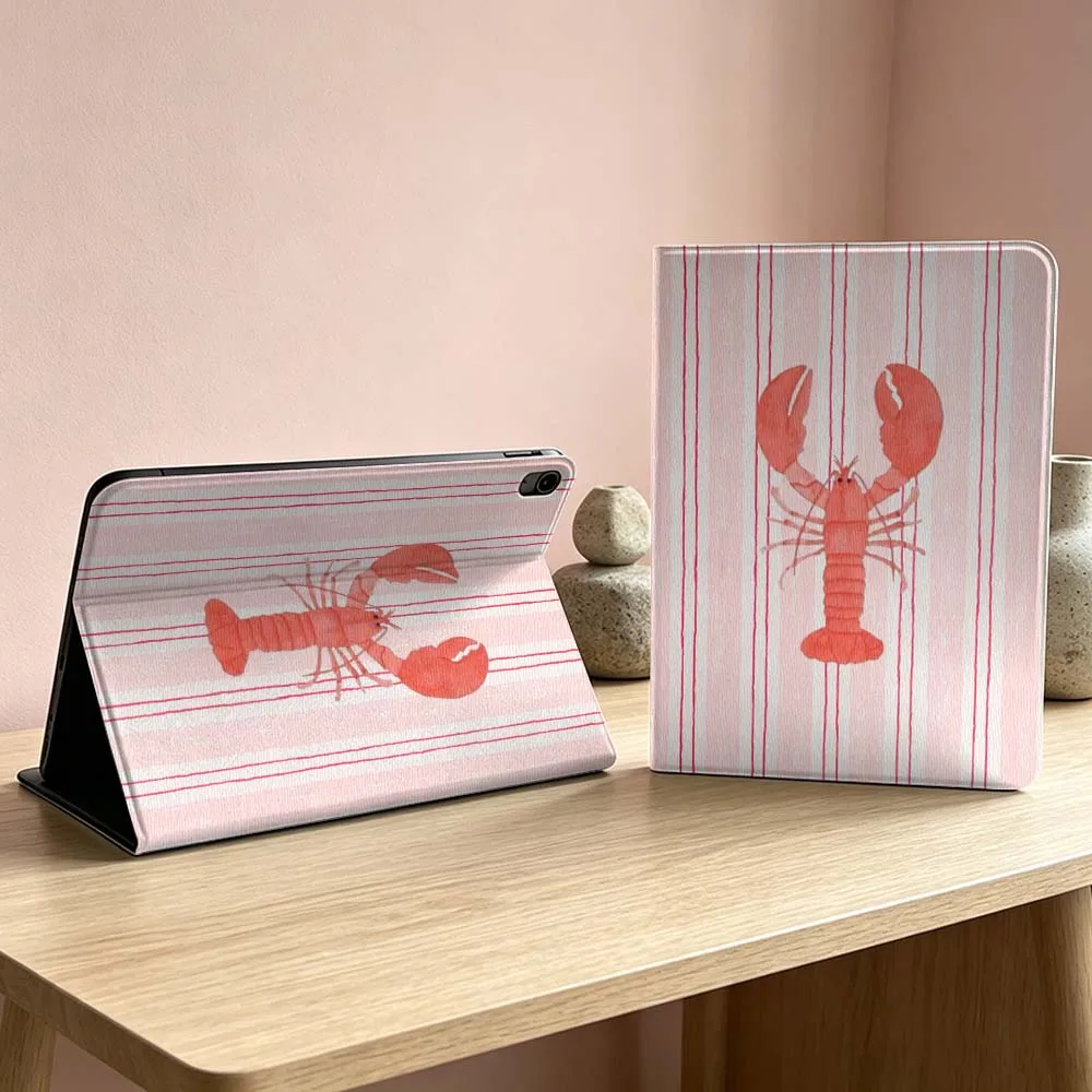 

Design Striped Lobster Pattern Soft For iPad Pro Air mini 7 6 5 4 3 2 1 9gen 8gen M5 M4 11th 10th A17 Pro A16 Inch Tablet Case