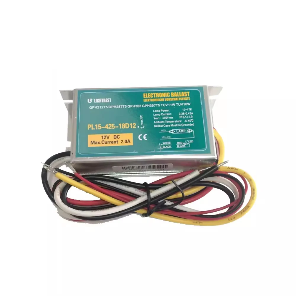DC12V 전원 공급 장치 UV 램프 밸러스트 PL15-425-18D12 10-17W 램프 밸러스트
