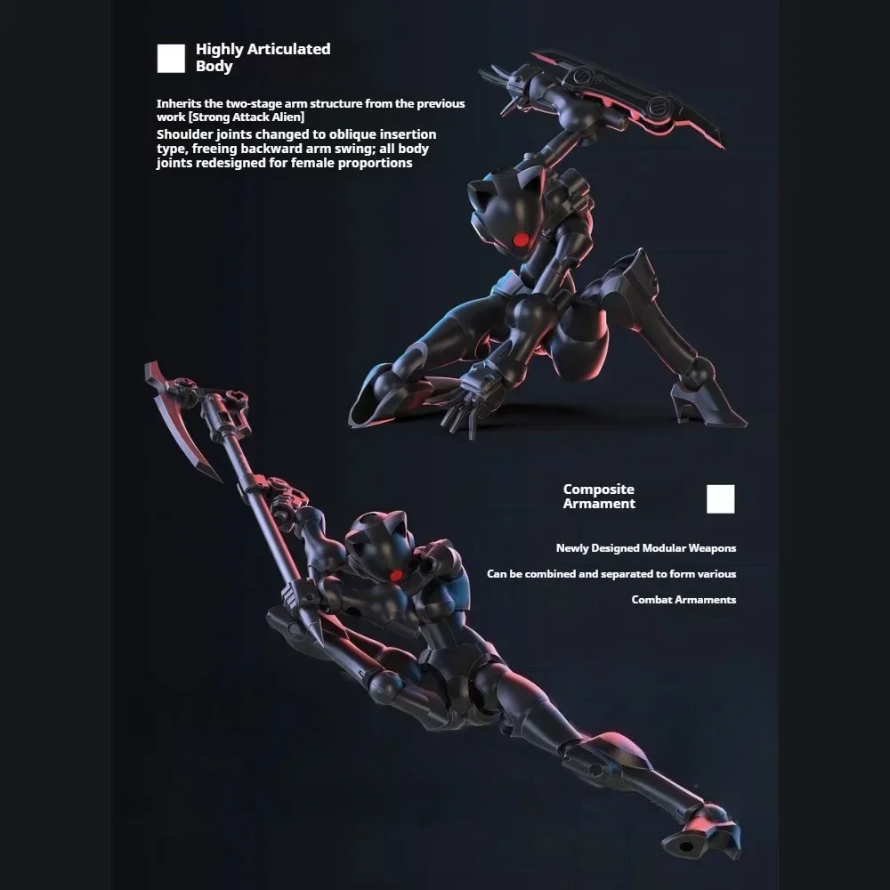 SHEIK MAINLAND 3MIN PROJECT 3,75 Zoll Super Bewegliche Actionfigur Swift Female Mutant Hochdetailliertes DIY-Montagemodell zum Sammeln – Detail 6