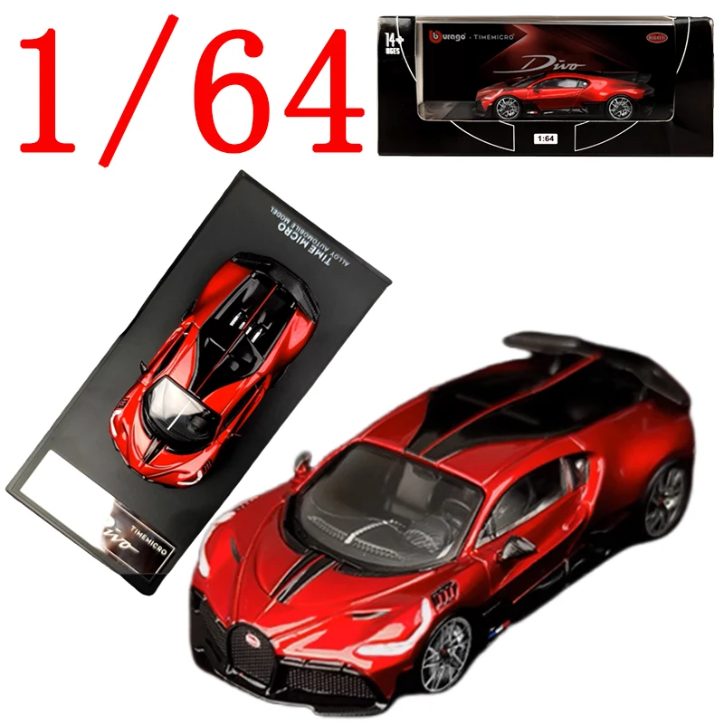

TM Diecast 1/64 Scale Bugatti Alloy Model Cars Bugatti DIVO Red Play Vehicles Toys for Boys Gift Original Box