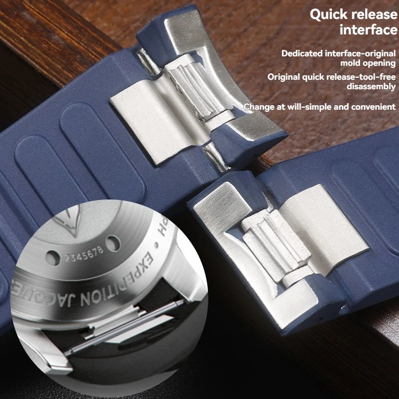 Для IWC Aquatimer IW328802/IW376806 быстросъемный ремешок из фторкаучука для часов-22 мм, водонепроницаемый и защищенный от пота сменный ремешок