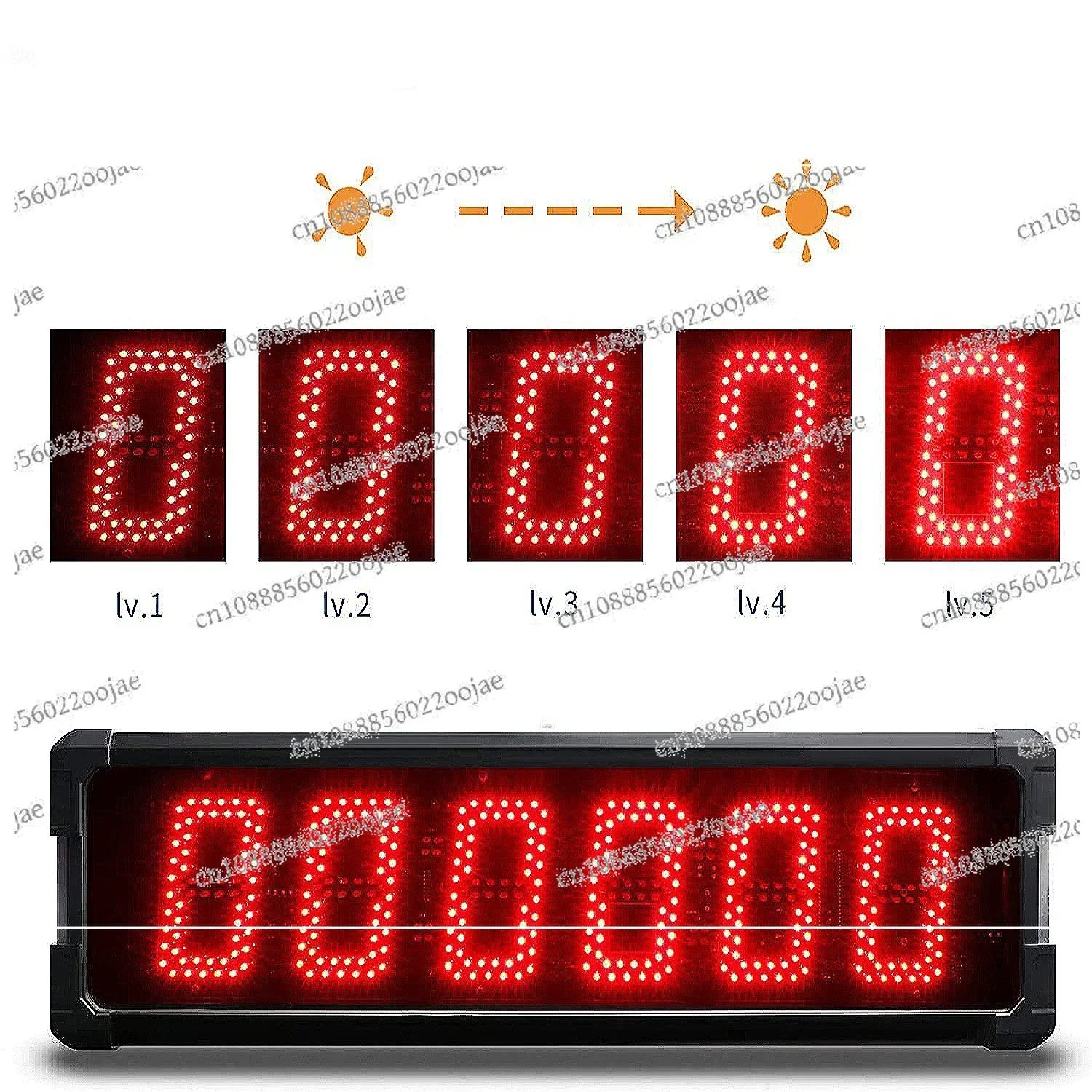 Outdoor Special Waterproof High Temperature Resistance Stopwatch, Large LED Timer, Marathon Race Clock, App Control