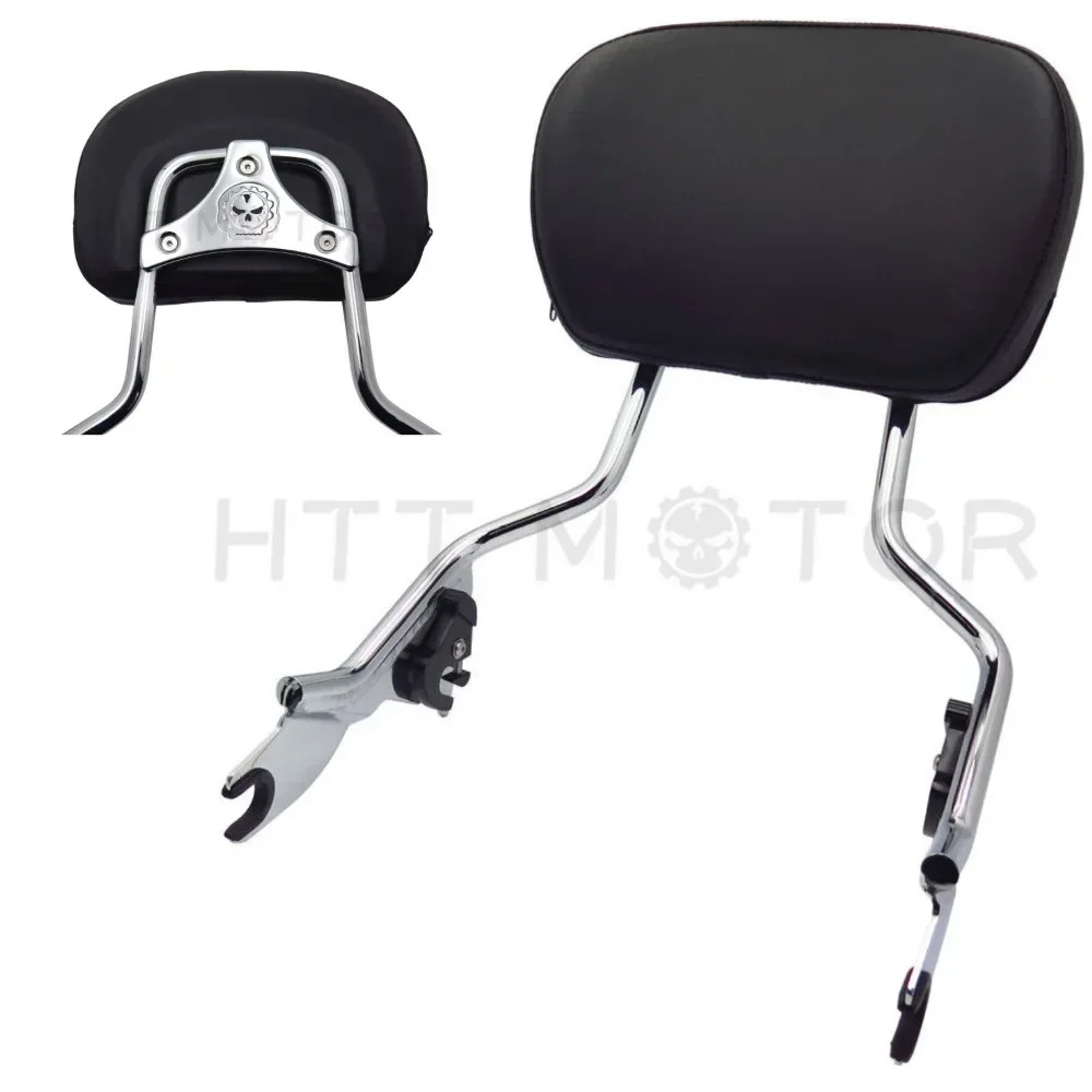 SKULL Detachable Sissy Bar W/Backrest Pad for 1997-later Harley Davidson Touring Motorcycle Accessories