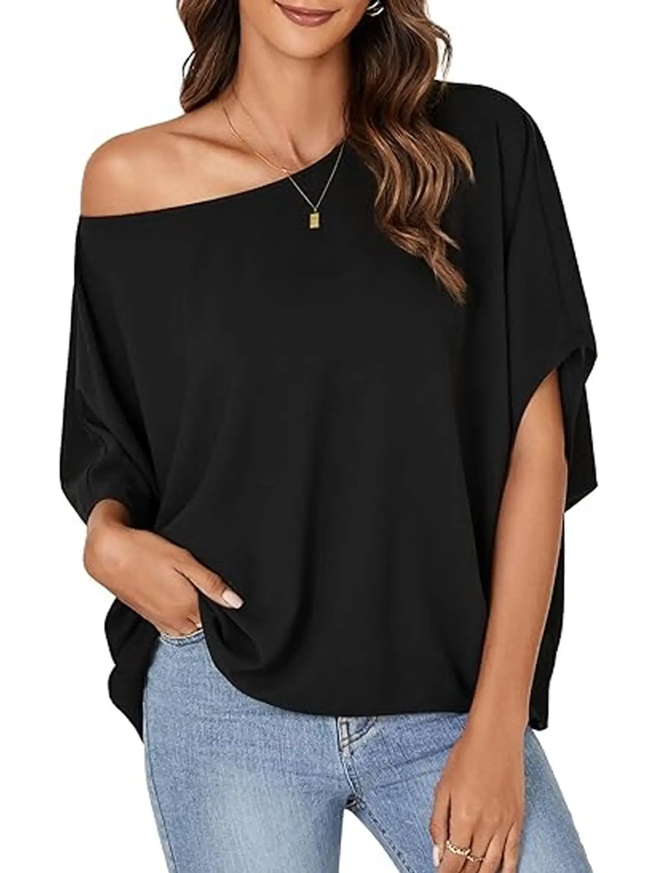 Women's Batwing Sleeve Shirt, Stylish and Comfortable Blouse for Casual Wear, Trendy Top for Every Occasion