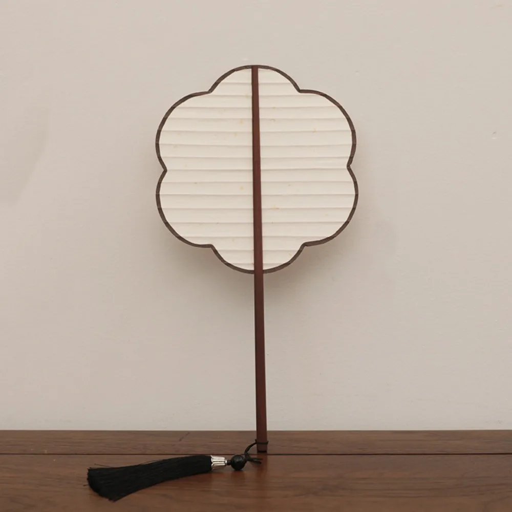 

Party Dance Accessories Paper DIY Fan Blank Painting Thickened Hand Cranked Fan Vintage Handmade Decorative Craft Fan Summer