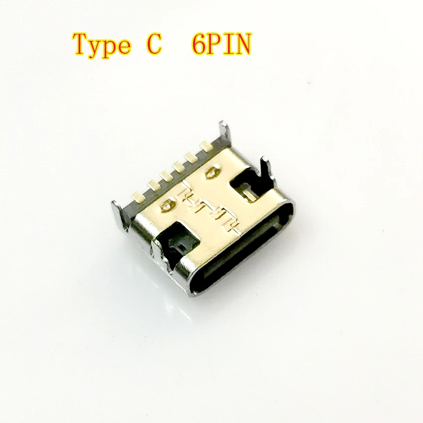 10pcs/lot Type C 6 Pin USB SMT Socket Connector USB 3.1 Type-C Female Placement SMD DIP For PCB design DIY high current charging