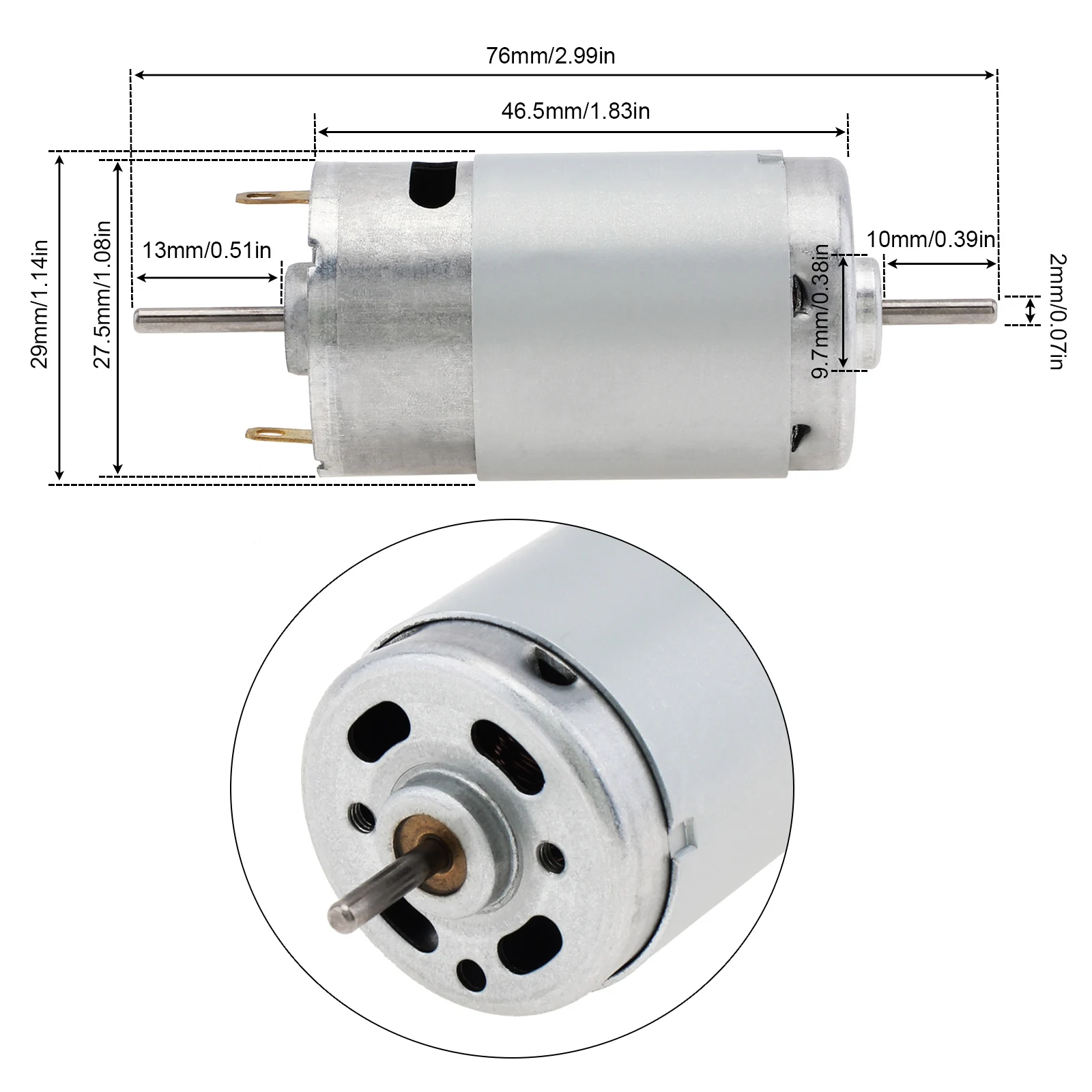 390 12V DC Motor 22000RPM High Speed Large Torque Mini Motor for DIY Toys / Small Appliances