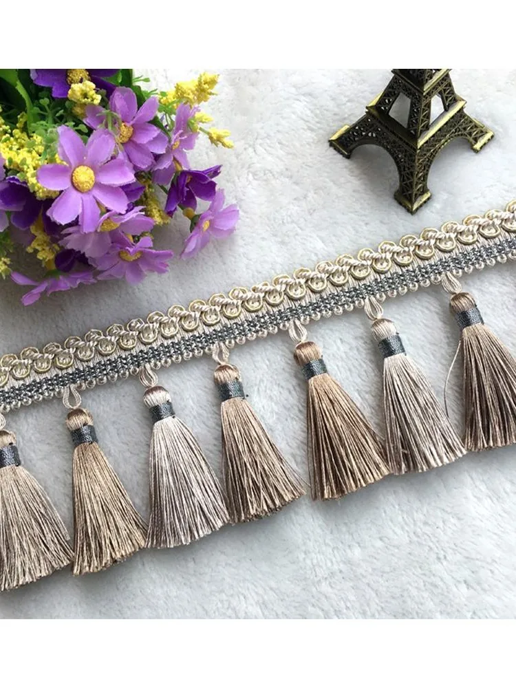 Garnitures de rideaux à franges en dentelle, garniture de gland de couture pour bricolage, accès à la couture, décoration de la maison, matériaux mystères, 3m