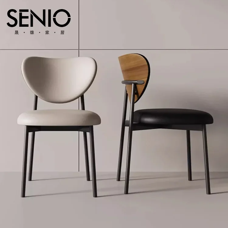 

Italian Minimalist Dining Chair Home Modern Simple Light Luxury Stool Backrest High-end Hotel Chair