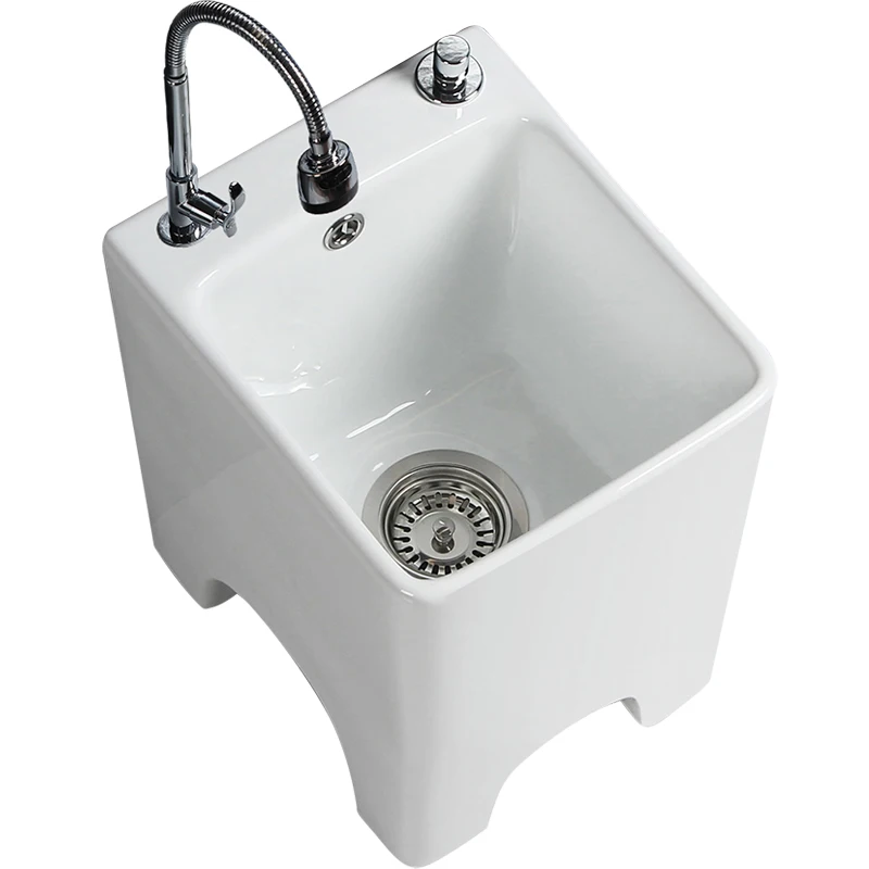 Fregona de cerámica inteligente para piscina, fregona cuadrada para piscina, balcón, limpieza del hogar, lavabo, cubo para fregona, Mini pequeño de acero inoxidable