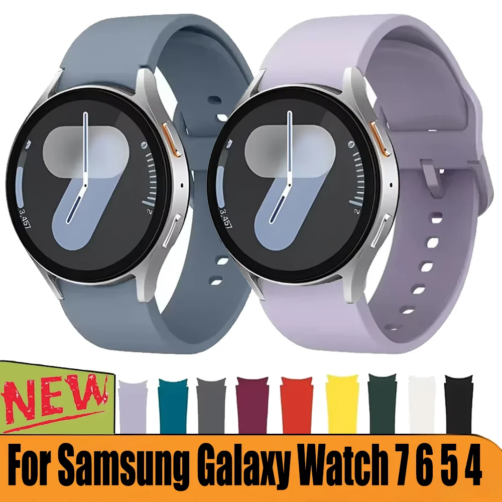 Original Silicone Strap For Samsung Galaxy Watch 7/6/5/4 44mm 40mm No Gap Comfortable Bracelet for Galaxy Watch 6 4Classic 5 Pro