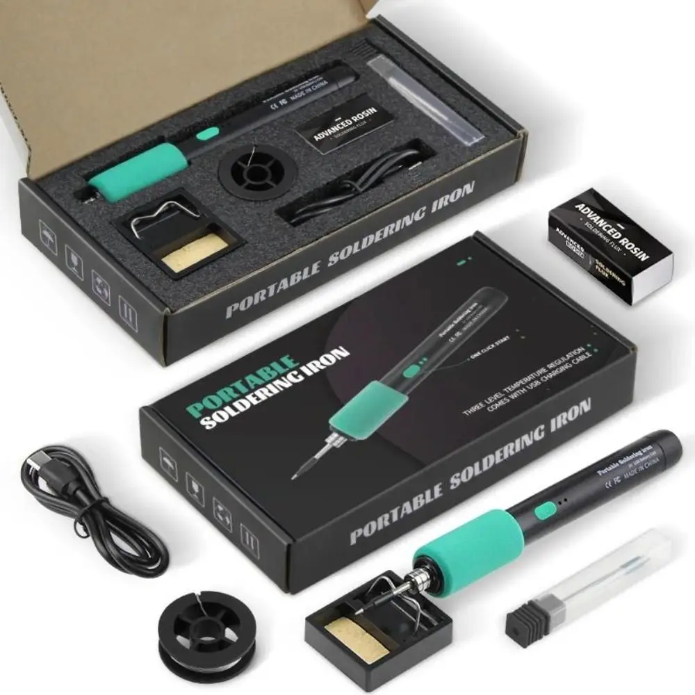 Cordless Mini Small Soldering Iron Set Dual-Use Function 3 Temperature Settings USB Soldering Iron Temperature Adjustment
