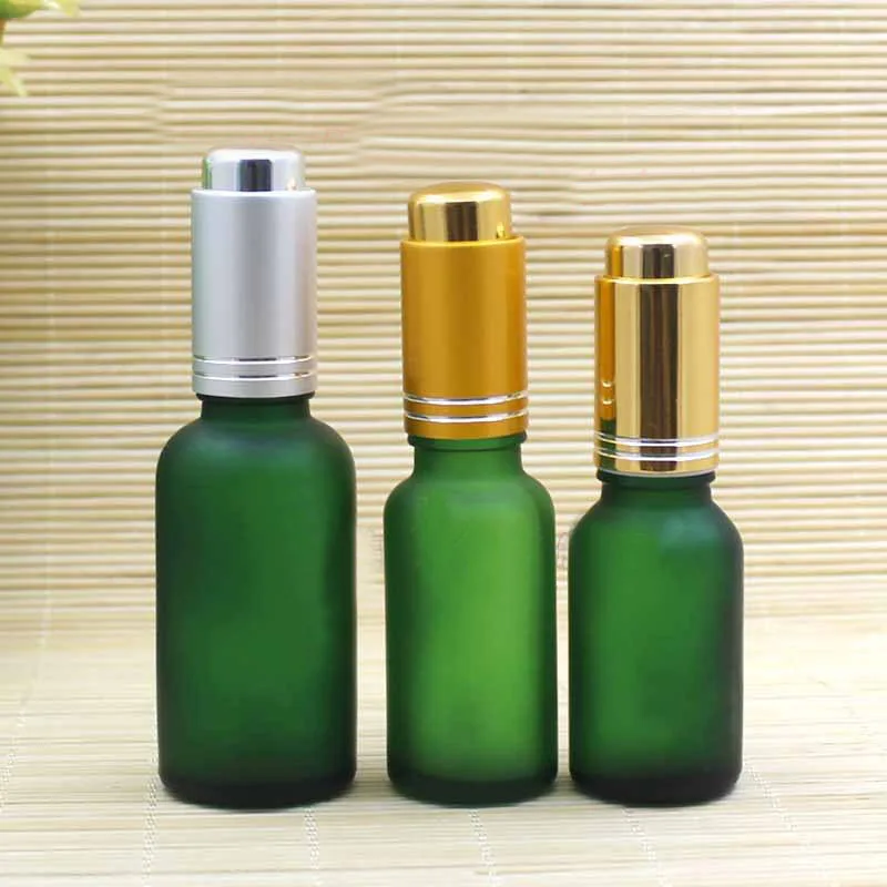 15 مللي 20 مللي زجاجة شفافة/أزرق/أخضر/بني مضخة فضية قطارة زيت طبيعي مصل الرطوبة السائل العناية بالبشرة مستحضرات التجميل التعبئة
