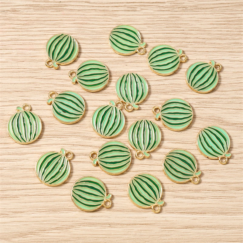10 Stück 15x17mm Niedliche Emaille-Frucht-Wassermelonen-Anhänger für die Herstellung von Anhängern, Halsketten, Ohrringen, Armbändern, DIY-Handwerk und Schmuckzubehör – Detail 7