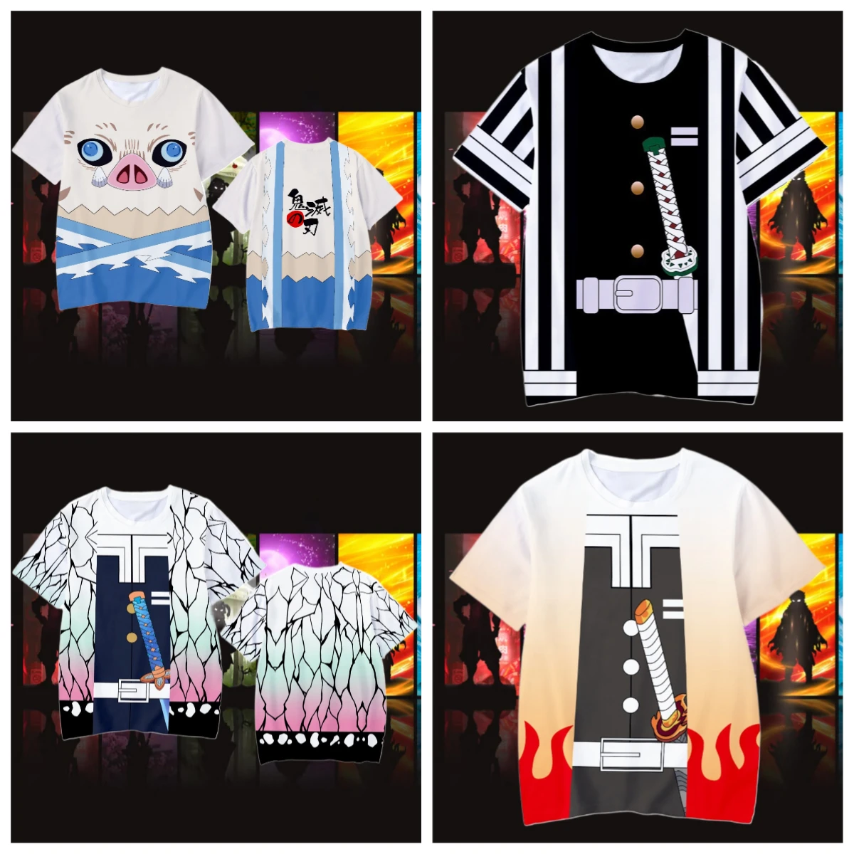 

25/26 New Arriavl Summer Kamado Tanjiro Haori Demon Slayer Streetwear T-Shirt Fans Kit Special Baseball Edition Jersey Oversized