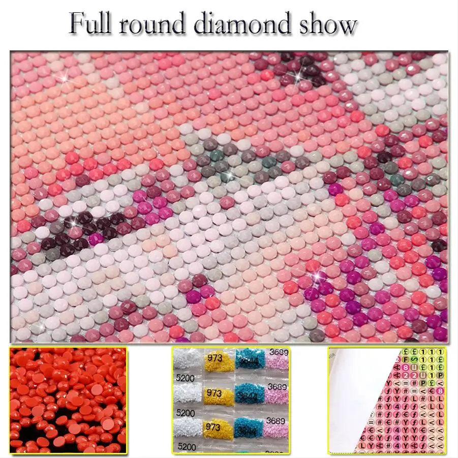 Full square Round drill Diamond embroidery Half face woman flower art 5D DIY diamond Painting Cross Stitch Rhinestone Mosaic