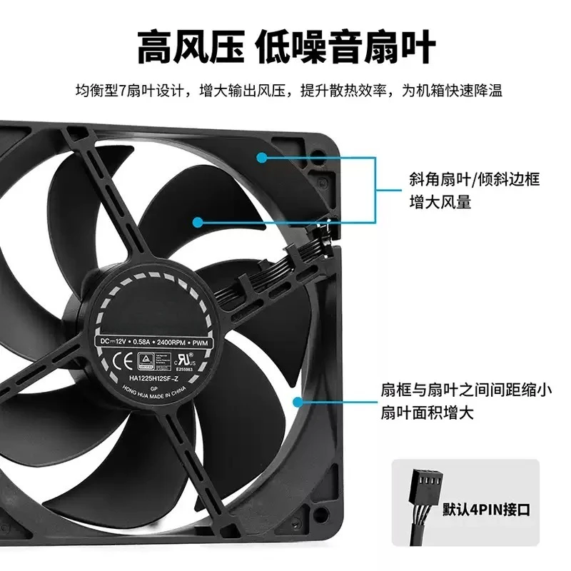 6/9/12/14cm Industrial High Speed Cooling Fan, FDB Bearing Computer Cooling Fan