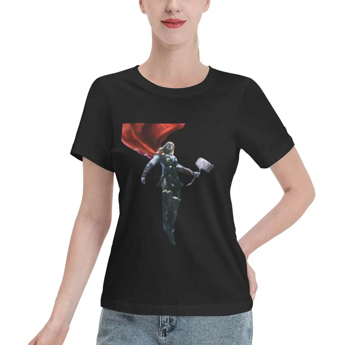 Thor Women's 100% Cotton Short Sleeve T-shirt Top Loose Tshirt