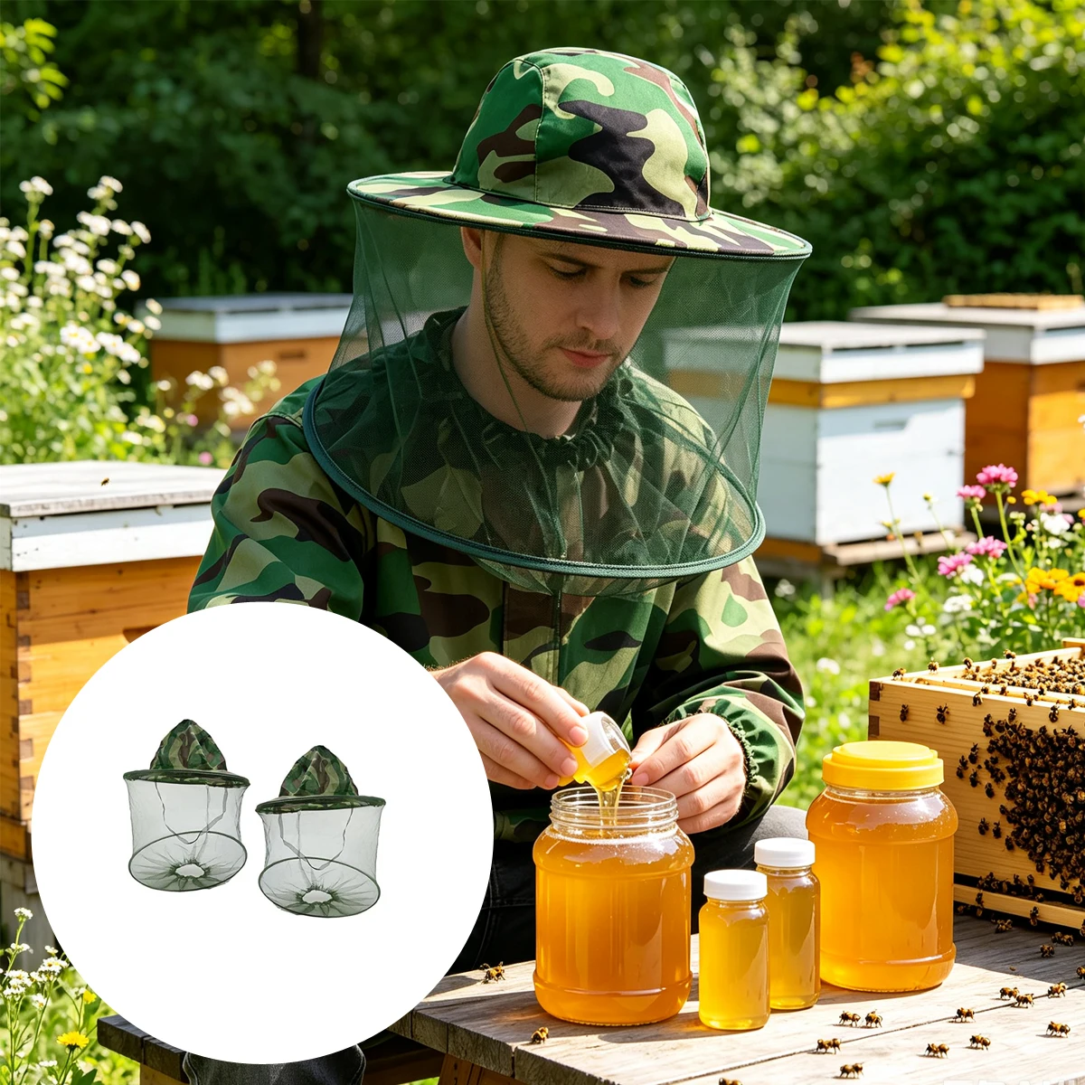 Beekeeping Veil Hat Insect Proof Fishing Protective Face Shield Suit Helmet Equipment Material Beekeeper Cap Bee Summer Keeping