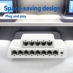 Plug And Play 5/8 Ports Mini Network Switch Network Splitter For Monitoring, Dormitory, Household