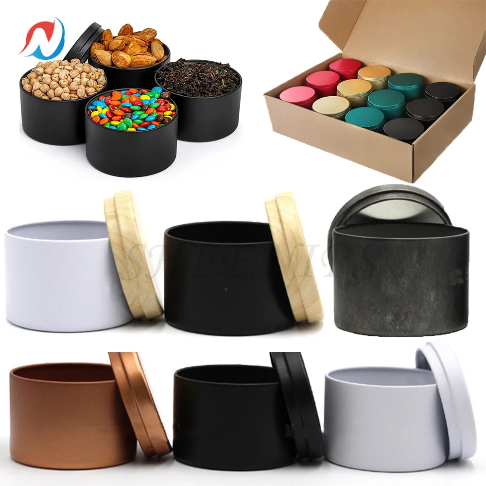 Frascos de velas mate Premium de Color Retro, 12/24 Uds., 4oz, 8oz, para hacer velas, latas de velas con tapas, contenedores de velas vacíos