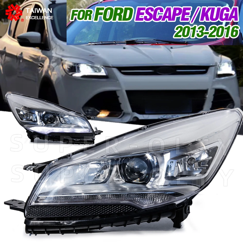 Car LED headlights for Ford Kuga Escape Headlights 2013-2016 Head Lamp Led Car Styling Accessories